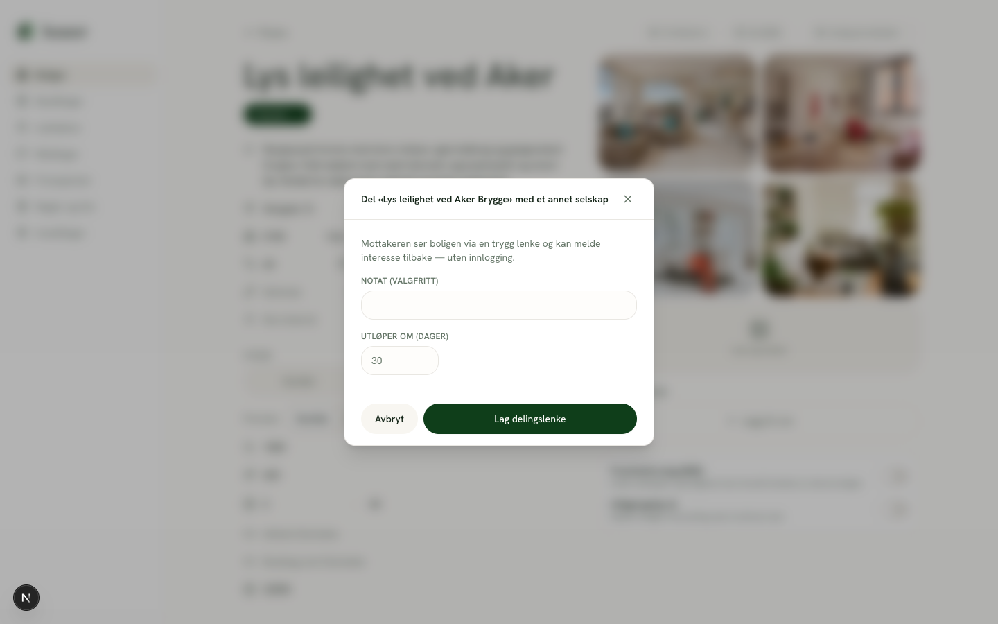 B2B-deling av portefølje via lenke
